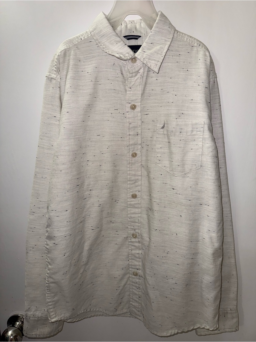 Nautica Cream Speckled Button-Down Shirt for Kids